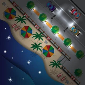 Beach in the city. Stock Illustration