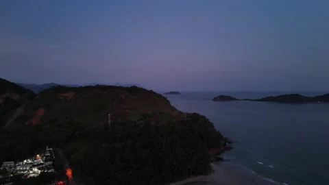 Beach city at sunset Stock Footage 316176424