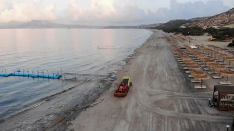 Beach cleaing car Stock Footage 155613656