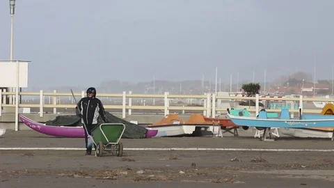 Beach cleaning Video stock 84831147