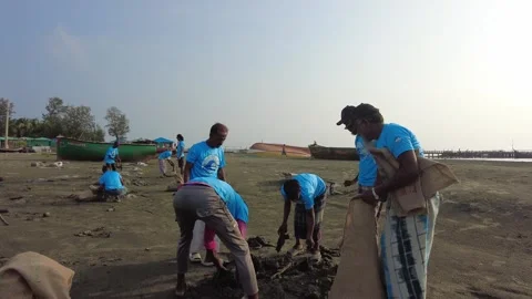 Beach Cleaning Stock Footage 252917772