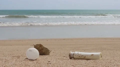 Beach cleanup Video stock 134387346