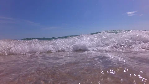Beach, clear crystal water Stock Footage 97165373