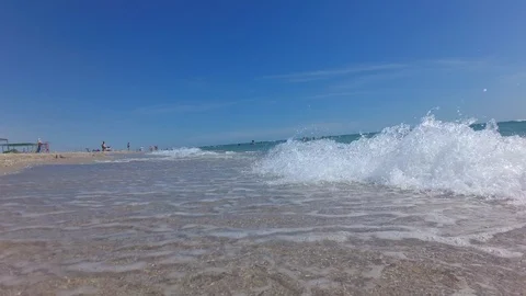 Beach, clear crystal water Stock Footage 97165895
