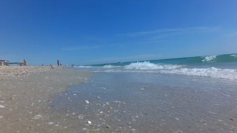 Beach, clear crystal water Stock Footage 97166111