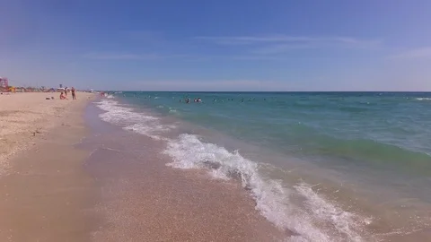 Beach, clear crystal water Stock Footage 97166149