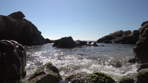 Beach a clear day on the Costa Brava Stock Footage 111253892