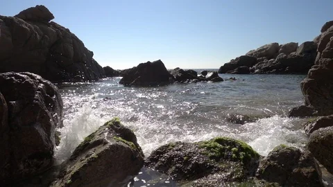 Beach a clear day on the Costa Brava Stock Footage 111254715