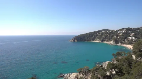 Beach a clear day on the Costa Brava Stock Footage 111255379