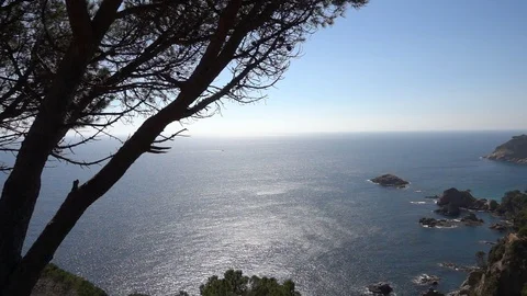 Beach a clear day on the Costa Brava Stock Footage 111255850