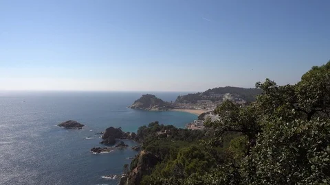 Beach a clear day on the Costa Brava Stock Footage 111256311