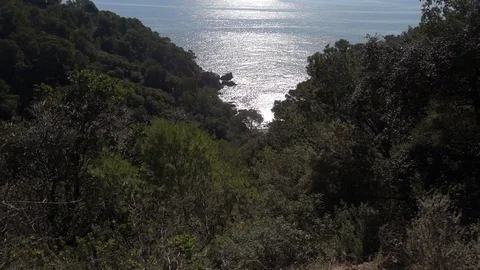 Beach a clear day on the Costa Brava Stock Footage 111257868