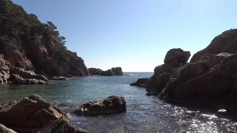 Beach a clear day on the Costa Brava Stock Footage 111258440
