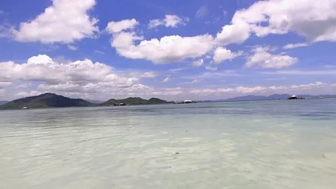 Beach with clear water Stock Footage 262591013