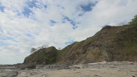 Beach Cliff Cloud Timelapse Stock Footage 87723510
