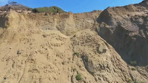 Beach Cliff Pedestal Up Stock Footage 81671995