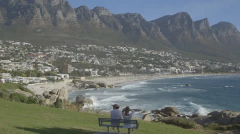 Beach Cliffs bench Stock Footage 22988549