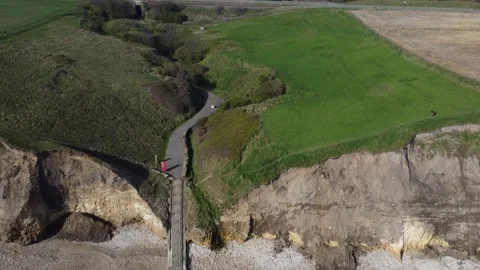 Beach with cliffs filmed with drone. Stock Footage 188822396