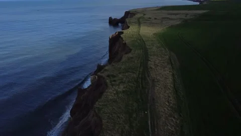 Beach with cliffs filmed with drone. Stock Footage 188860178