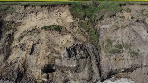 Beach with cliffs filmed with drone. Stock Footage 188863125