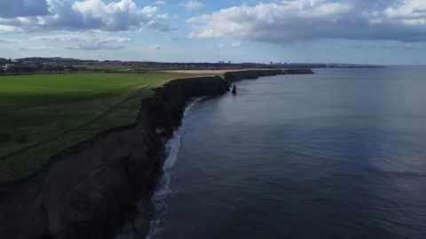 Beach with cliffs filmed with drone. Stock Footage 188865454
