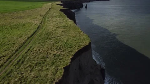 Beach with cliffs filmed with drone. Stock Footage 188871091
