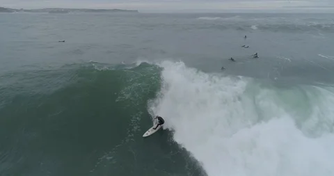 Beach cliffs ocean drone view of in Spain Stock Footage 111835433