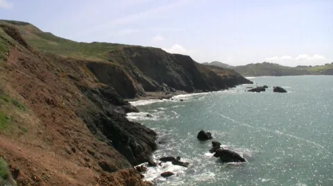 Beach Cliffs Zoom In Stock Footage 712080