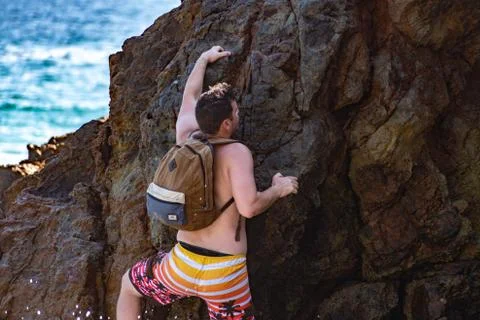 Beach Climb Stock Photos