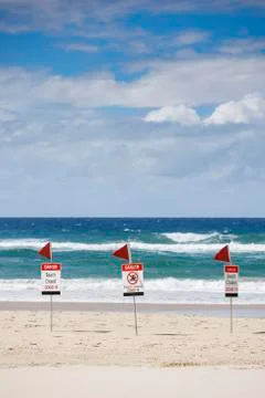 Beach closed due to covid 19 pandemic, coronavirus forces beach lockdown Stock Photos