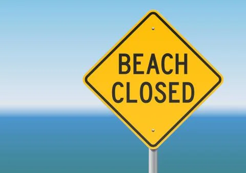 Beach Closed sign Stock Illustration