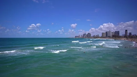 Beach Clouds City Tel-Aviv Summer 動画素材 131324559