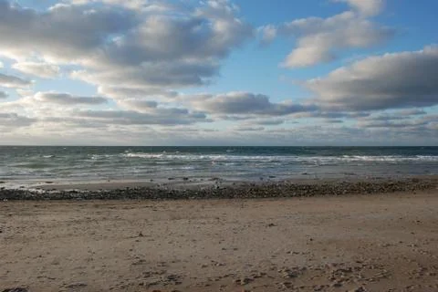 Beach with clouds on Helgoland Stock Photos