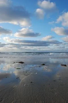 Beach with clouds on Helgoland Foto stock
