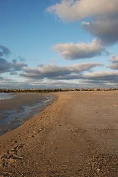 Beach with clouds on Helgoland Foto stock