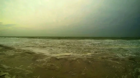 BEACH, CLOUDY AND RAINY, NO PEOPLE Stock Footage 37154197