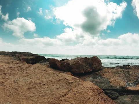 Beach cloudy day Time lapse Video stock 133783687