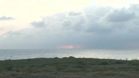 Beach Cloudy Sunset Video stock 12096784