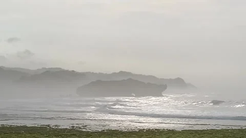 Beach in the cloudy weather Stock Footage 277441909
