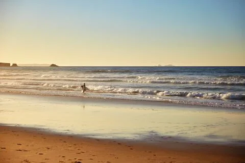 Beach coast with waves Foto stock