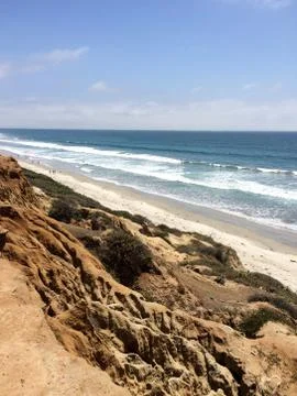 Beach coastline with waves Stock Photos