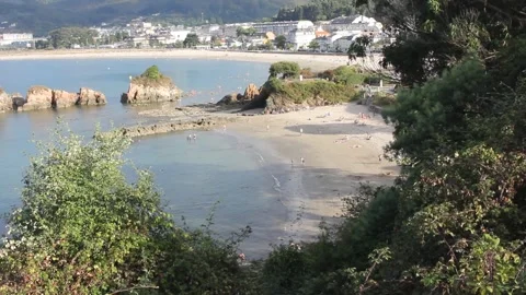 A beach in Cobas, Viveiro, Spain, in the Cantabrian coast Stock Footage 249361043