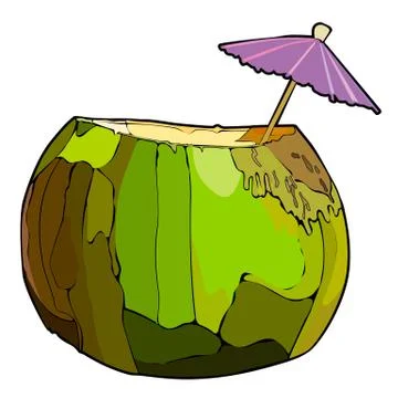 Beach cocktail in coconut Stock-Illustration