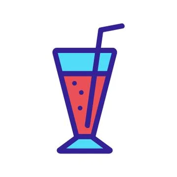 Beach cocktail icon vector. Isolated contour symbol illustration 库存插图