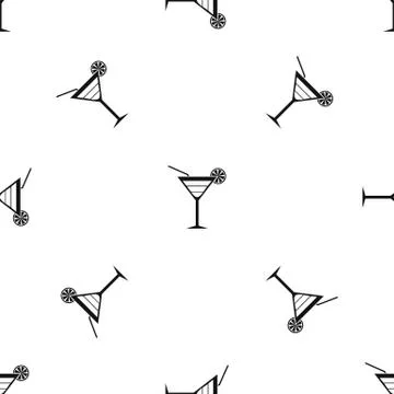 Beach cocktail pattern seamless black Stockillustratie