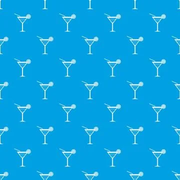 Beach cocktail pattern seamless blue Illustrazione stock