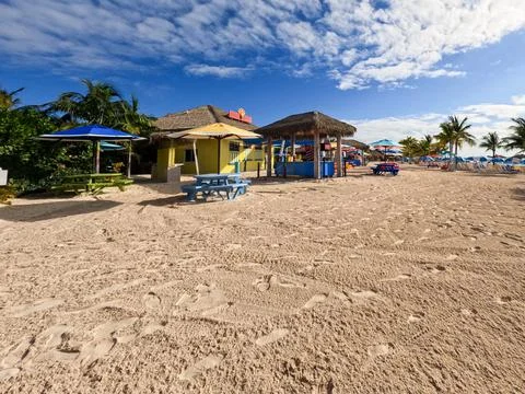 The beach at Coco Cay which is Royal Caribbean Cruise Lines RCL private islan Stock-Fotos