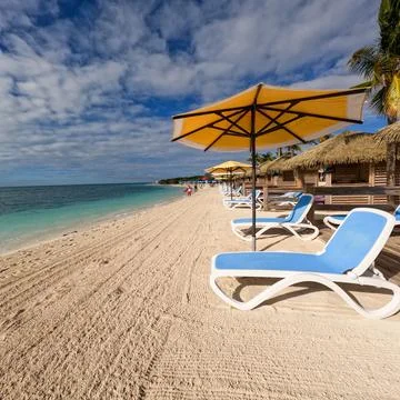 The beach at Coco Cay which is Royal Caribbean Cruise Lines RCL private isl.. Stock Photos