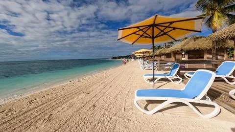 The beach at Coco Cay which is Royal Caribbean Cruise Lines RCL private isl.. Stock Photos