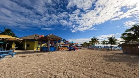 The beach at Coco Cay which is Royal Caribbean Cruise Lines RCL private isl.. Stock Photos